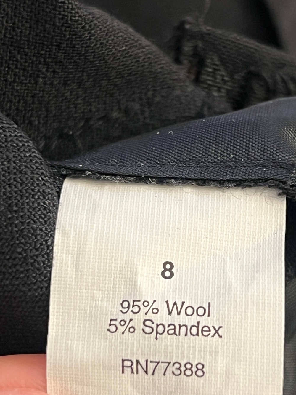 J. CREW Stretch Women's Black Wool Blend Skinny Ankle Pants Size 8 - Picture 5 of 5